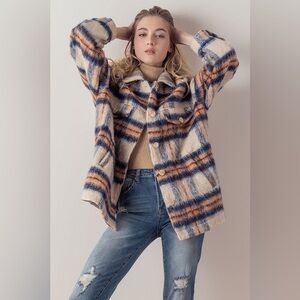 Urban Daizy Oh So Soft Plaid Button Down Shacket
